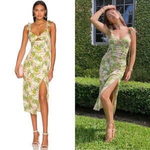 Cami NYC Milan Cut Out Midi Dress Size Medium NWT Tropics